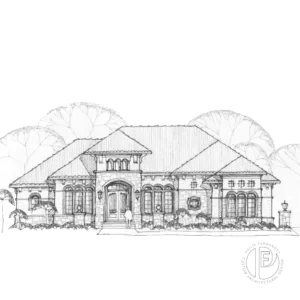 Mediterranean Home Elevation custom residential design